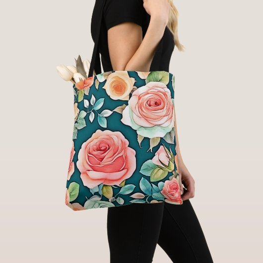 Elegant Roos Bloom Design Tote Bag (Dichtbij)