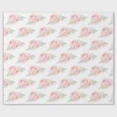 Elegant Roos Blush Pink Floral plakpapier Cadeaupapier (Vlak)