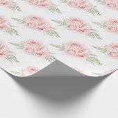 Elegant Roos Blush Pink Floral plakpapier Cadeaupapier (Hoek)