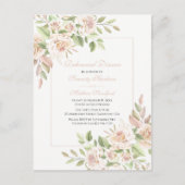 Elegant Roos Blush Pink Floral Rehearings Dinner I Uitnodiging Briefkaart (Voorkant)