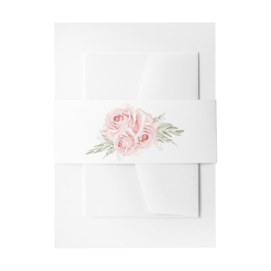 Elegant Roos Blush Pink Floral Weddenschap Uitnodigingen Wikkel (Voorkant Voorbeeld)