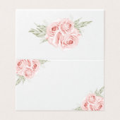 Elegant Roos Blush Pink Floral Wedding Place Kaart (Buitenkant ongevouwen)
