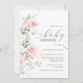 Elegant Roos Blush Roze Baby shower Kaart (Voorkant)