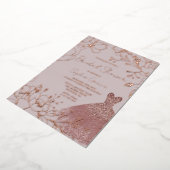 Elegant Roos & Blush Vrijgezellenfeest Roos Gold Folie Uitnodiging (Gedraaid)