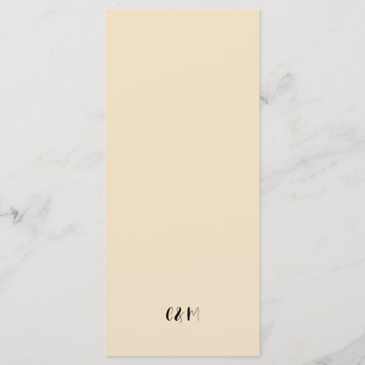 Elegant Roos Boho Floral Waterverf Menu (Achterkant)