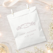 Elegant Roos botanische kam monogram bruiloft Bedankzakje (Geknipt)