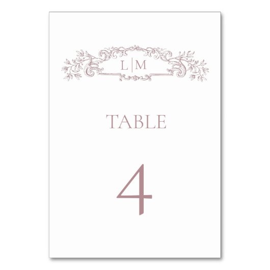 Elegant Roos botanische kam monogram bruiloft Kaart (Achterkant)