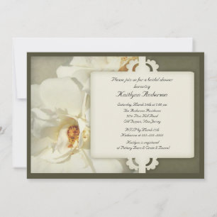 Elegant  Roos Bridal Shower Invitation Kaart