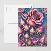 Elegant Roos Briefkaart (Voorkant / Achterkant)