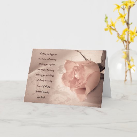 Elegant roos briefkaart (Gele Bloem)