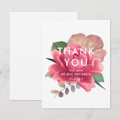 Elegant  roos bruiloft bedankkaart (Voorkant / Achterkant)