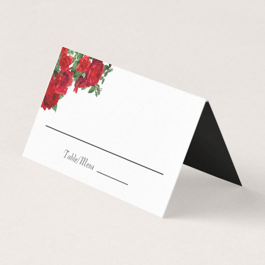 Elegant Roos bruiloft Custom Gevouwen Plaats kaart (Voorkant)