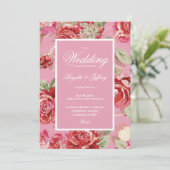 Elegant roos bruiloft kaart (Staand voorkant)