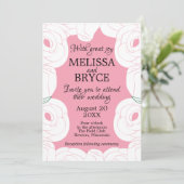 Elegant roos bruiloft kaart (Staand voorkant)