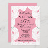 Elegant roos bruiloft kaart (Voorkant / Achterkant)