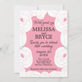 Elegant roos bruiloft kaart