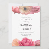 Elegant roos bruiloft na feest kaart (Voorkant)