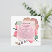 Elegant roos bruiloft programmakaart (Staand voorkant)