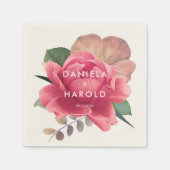 Elegant  roos bruiloft servet (Voorkant)