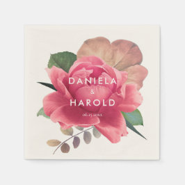 Elegant  roos bruiloft servet