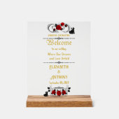 Elegant Roos bruiloft welkom Acryl Bord (Voorkant)