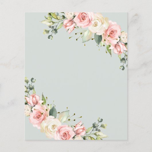 Elegant roos/budget - Uitnodiging van de partij bi Flyer (Achterkant)