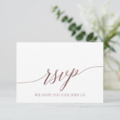 Elegant Roos Calligrafie Song Request RSVP Card Kaart (Staand voorkant)