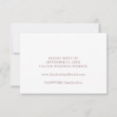 Elegant Roos Calligraphy Wedding Website RSVP Card Kaart (Achterkant)