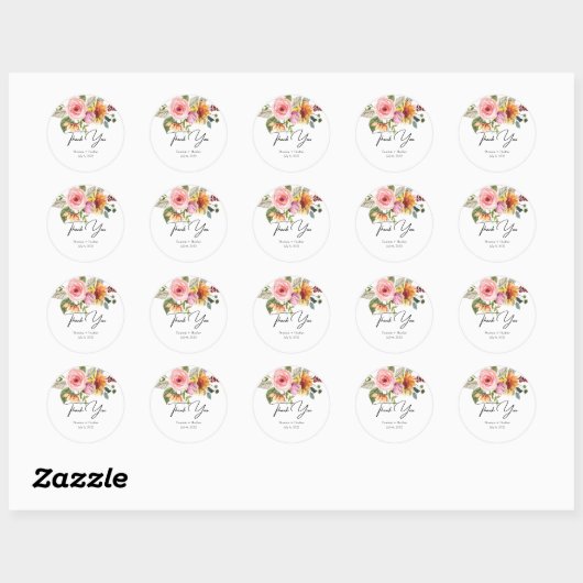 Elegant Roos Chic Ronde Sticker (Vel)