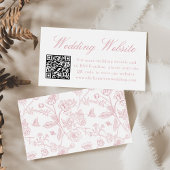 Elegant Roos Chinoiserie Bruiloft Website QR Code Informatiekaartje
