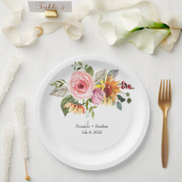 Elegant Roos chique bruiloft Papieren Bordje