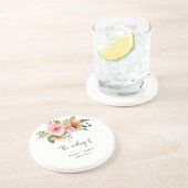 Elegant Roos chique bruiloft Zandsteen Onderzetter (Zijkant)