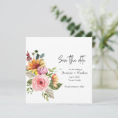 Elegant Roos Chique en foto bruiloft uitnodiging (Staand voorkant)