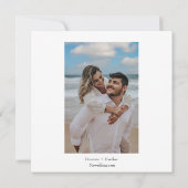 Elegant Roos Chique en foto bruiloft uitnodiging (Achterkant)