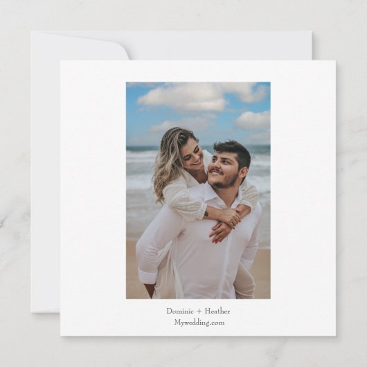 Elegant Roos Chique en foto bruiloft uitnodiging (Achterkant)