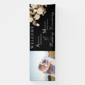 Elegant Roos chique zwarte foto banner (Verticaal)