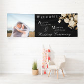 Elegant Roos chique zwarte foto banner (Insitu)
