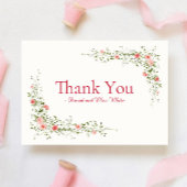 Elegant Roos Christelijke bruiloft bedankkaart