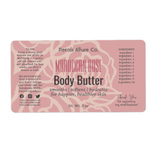 Elegant Roos Coral Pink Floral Jar Productlabel Etiket
