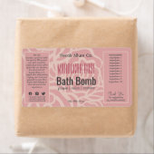 Elegant Roos Coral Pink Floral Spa productlabel Etiket (Insitu)