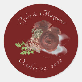 Elegant Roos corsage Classic Round Sticker