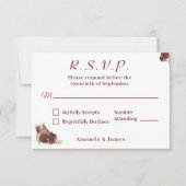 Elegant Roos-Corsage-responskaart RSVP Kaartje (Voorkant)