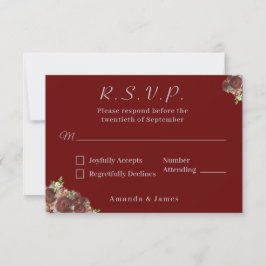 Elegant Roos-Corsage-responskaart RSVP Kaartje