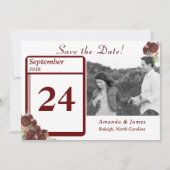 Elegant Roos-Corsage-responskaart Save The Date (Voorkant)