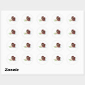 Elegant Roos Corsage Ronde Sticker (Vel)