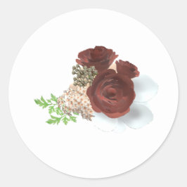 Elegant Roos Corsage Ronde Sticker