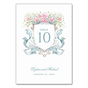 Elegant Roos Crest Tafelnummer