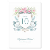 Elegant Roos Crest Tafelnummer (Voorkant)