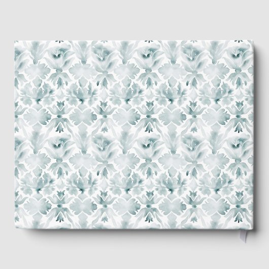 Elegant Roos Crest w / Bow | Monogram bruiloft Gastenboek (Achterkant)