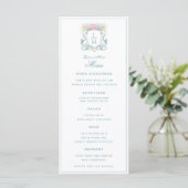 Elegant Roos Crest w / Bow | Monogram bruiloft Menu (Staand voorkant)
